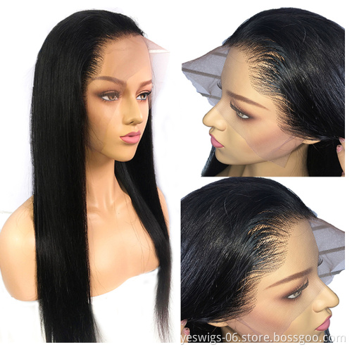High Quality Natural Color Wholesale Virgin Hair Vendors Raw Brazilian Virgin Cuticle Aligned Hair Glueless Hd Lace Front Wig